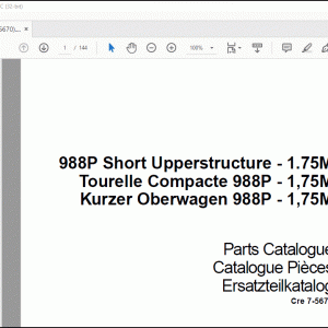 Case 988P Short Upperstructure - 1.75M Parts Catalogue Manual(7-5670)_EN_FR_DE  - PDF DOWNLOAD
