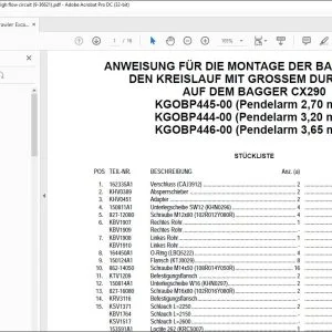 Case ANWEISUNG FÜR DIE MONTAGE DER BAUSÄTZE FÜR DEN KREISLAUF MIT GROSSEM DURCHSATZ AUF DEM BAGGER CX290 - PDF DOWNLOAD (German)