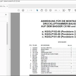 Case ANWEISUNG FÜR DIE MONTAGE DER DRUCKLUFTHAMMER-BAUSÄTZE AUF DEM BAGGER CX160 und CX180 - PDF DOWNLOAD (German)