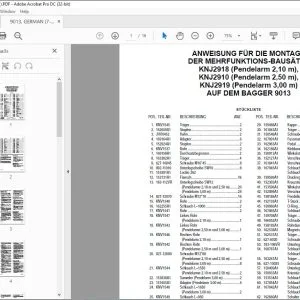 Case ANWEISUNG FÜR DIE MONTAGE DER MEHRFUNKTIONS-BAUSÄTZE KNJ2918 KNJ2910 KNJ2919 AUF DEM BAGGER 9013 - PDF DOWNLOAD (German)