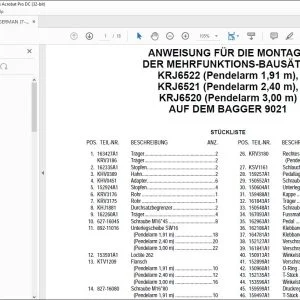 Case ANWEISUNG FÜR DIE MONTAGE DER MEHRFUNKTIONS-BAUSÄTZE KRJ6522 KRJ6521 KRJ6520 AUF DEM BAGGER 9021 - PDF DOWNLOAD (German)