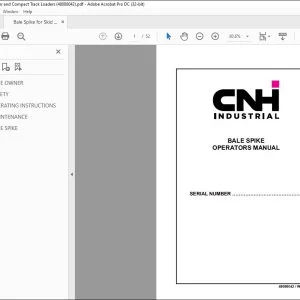 Case BALE SPIKE OPERATORS MANUAL 48088042 - PDF DOWNLOAD