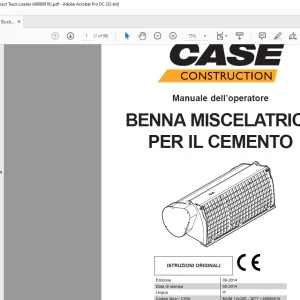 Case Benna Miscelatrice per il Cemento Manuale Operatore 48080916 PDF