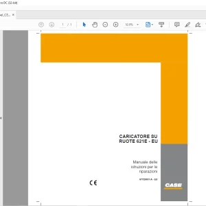 Case CARICATORE SU RUOTE 621E - EU Manuale delle istruzioni per le riparazioni 87723031 - PDF DOWNLOAD (ITALIAN)