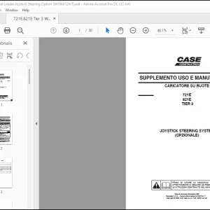 Case CARICATORE SU RUOTE 721E 821E TIER 3 JOYSTICK STEERING SYSTEM (OPZIONALE) SUPPLEMENTO USO E MANUTENZIONE(84186672A IT) -  PDF DOWNLOAD (Italian)