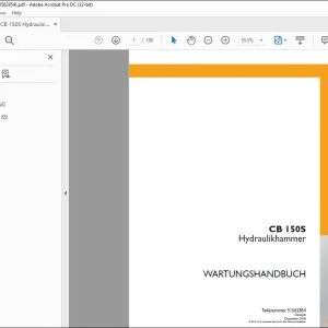 Case CB 150S Hydraulikhammer WARTUNGSHANDBUCH 51562854 - PDF DOWNLOAD (German) PDF Instant Download