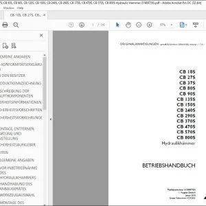Case CB18S CB27S CB37S CB80S CB90S CB135S CB150S CB240S  CB470S CB570S CB800S BETRIEBSHANDBUCH 51409756 - PDF (German)