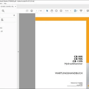 Case CB80S CB90S CB135S Hydraulikhammer WARTUNGSHANDBUCH 51562826 - PDF DOWNLOAD (German)