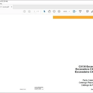 Case CX130 Excavator Parts Catalogue Manual 7-7511 - PDF DOWNLOAD