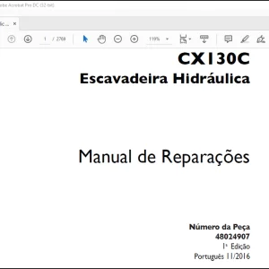 Case CX130C Escavadeira Hidráulica Manual de Reparações(48024907) - PDF DOWNLOAD (Portuguese)
