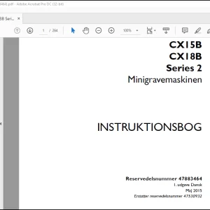 Case CX15B CX18B Series 2 Minigravemaskinen INSTRUKTIONSBOG(47883464) -  PDF DOWNLOAD (Danish)
