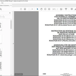 Case CX160B EXCAVATOR HYDRAULIC HAMMER KIT ASSEMBLY INSTRUCTIONS MANUAL 87686119A - PDF DOWNLOAD