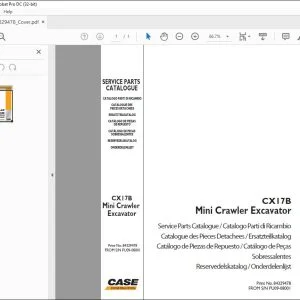 Case CX17B Mini Crawler Excavator Service Parts Catalogue Manual 84329478 EN_IT_FR_NL_ES_PT - PDF DOWNLOAD