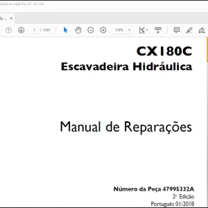 Case CX180C Escavadeira Hidráulica Manual de Reparações(47995332A) - PDF DOWNLOAD (Portuguese)