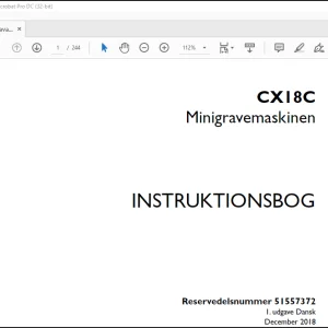 Case CX18C Minigravemaskinen INSTRUKTIONSBOG(51557372) - PDF DOWNLOAD (Danish)