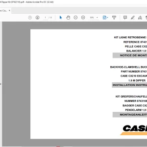 Case CX210 Backhoe Clamshell Bucket Line Kit 1.9M Dipper Kit ASSEMBLY INSTRUCTIONS Manual 87432116 - PDF DOWNLOAD (EN-IT-ES-DE-FR-PT-NL-DAN-AR)