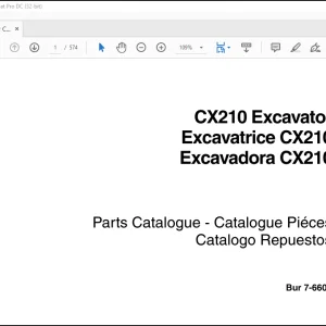 Case CX210 Excavator Spare Parts Manual(7-6600)_EN_FR_ES -  PDF DOWNLOAD