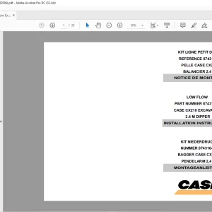 Case CX210 Low Flow Excavactor 2.4M Dipper Manual 87432096 - PDF DOWNLOAD (EN-IT-ES-DE-FR)