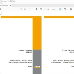 Case CX210B Crawler Excavator Parts Catalogue Manual 87590822 EN_IT_FR_DE_ES_PT_NL_DK - PDF DOWNLOAD