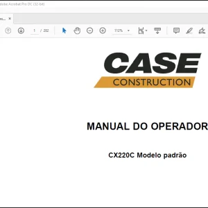 Case CX220C Modelo padrão MANUAL DO OPERADOR(47619560) - PDF DOWNLOAD (Portuguese)