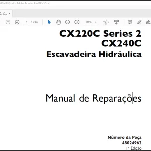 Case CX220C Series 2 CX240C Escavadeira Hidráulica Manual de Reparações(48024962) - PDF DOWNLOAD (Portuguese)