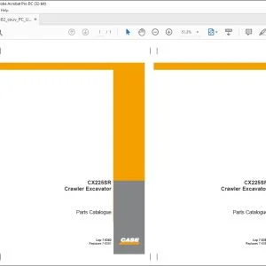 Case CX225SR Crawler Excavator Parts Catalog Manual 7-8382 EN_IT_FR_DE_ES_PT_NL_DK - PDF DOWNLOAD