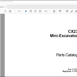 Case CX23 Mini-Excavator Parts Catalog Manual(7-7701) - PDF DOWNLOAD