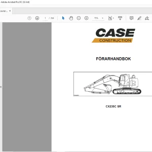 Case CX235C SR FÖRARHANDBOK Manual 84584801 - PDF DOWNLOAD (SWEDISH)