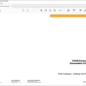 Case CX240 Excavator Parts Catalogue Manual 7-7540 - PDF DOWNLOAD