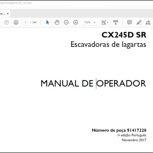 Case CX245D SR Escavadoras de lagartas MANUAL DE OPERADOR(51417220)-PDF DOWNLOAD (Portuguese)