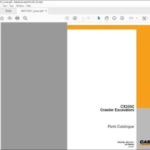 Case CX250C Crawler Excavators Parts Catalogue Manual 84370501 - PDF DOWNLOAD