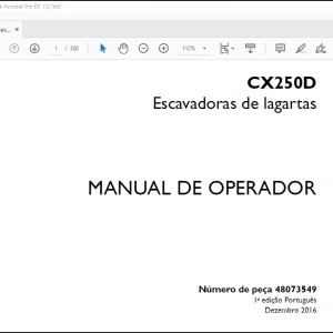 Case CX250D Escavadoras de lagartas MANUAL DE OPERADOR(48073549)-PDF DOWNLOAD (Portuguese)