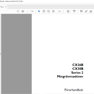 Case CX26B CX30B Series 2 Minigravmäskiner Förarhandbok Manual 84371883 - PDF DOWNLOAD (SWEDISH)