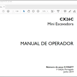Case CX26C Mini Escavadora MANUAL DE OPERADOR(51596877)-PDF DOWNLOAD (Portuguese)