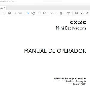 Case CX26C Mini Escavadora MANUAL DE OPERADOR(51698747)-PDF DOWNLOAD (Portuguese)