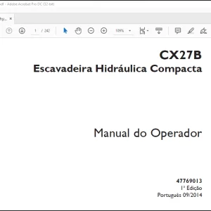 Case CX27B Escavadeira Hidráulica Compacta Manual do Operador(47769013)- PDF DOWNLOAD (Portuguese)