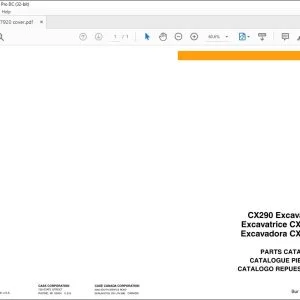 Case CX290 Excavator Parts Catalogue Manual 7-7920 - PDF DOWNLOAD