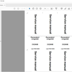 Case CX290B Escavatori cingolati Service manual 87681402B - PDF DOWNLOAD (Italian)