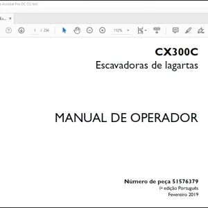 Case CX300C Escavadoras de lagartas MANUAL DE OPERADOR(51576379)-PDF DOWNLOAD (Portuguese)