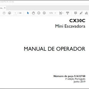 Case CX30C Mini Escavadora MANUAL DE OPERADOR(51632748)-PDF DOWNLOAD (Portuguese)