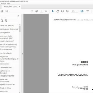 Case CX30C Mini-graafmachine GEBRUIKERSHANDLEIDING 51632780 - PDF DOWNLOAD (Dutch)