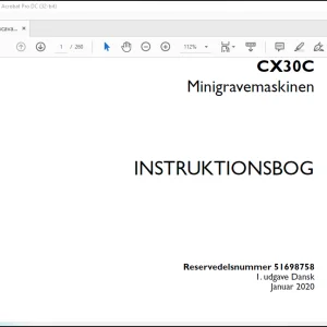 Case CX30C Minikaivuri KÄYTTÖOHJEKIRJA(51698758)  - PDF DOWNLOAD (Danish)