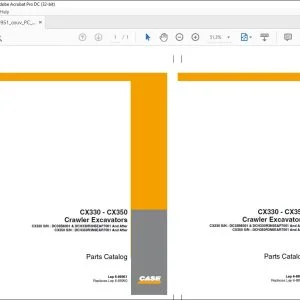 Case Crawler Excavators CX290B Parts Catalog Manual 87678605 - PDF DOWNLOAD