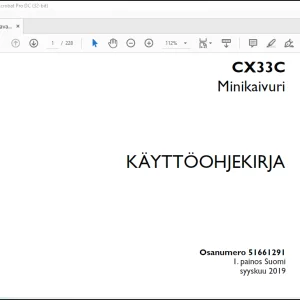 Case CX33C Minikaivuri KÄYTTÖOHJEKIRJA(51661291)  - PDF DOWNLOAD (Danish)