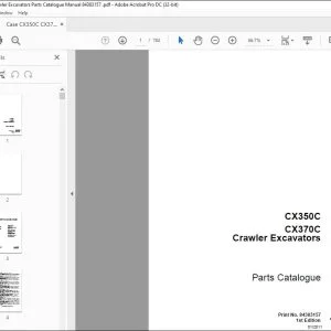 Case CX350C CX370C Crawler Excavators Parts Catalogue Manual 84383157 EN_IT_FR_DE_ES_PT_NL_DK - PDF DOWNLOAD