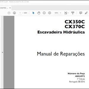 Case CX350C CX370C Escavadeira Hidráulica Manual de Reparações(48024972) - PDF DOWNLOAD (Portuguese)