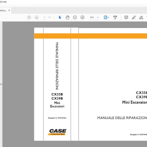 Case CX35B CX39B Mini Escavatori MANUALE DELLE RIPARAZIONI 84553646A - PDF DOWNLOAD (Italian)