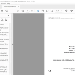 Case CX35B CX39B Series 2 Mini Escavadora Manual do Operador(47529314) - PDF DOWNLOAD (Portuguese)
