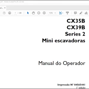Case  CX35B CX39B Series 2 Mini escavadoras MANUAL DO OPERADOR(84565441)-PDF DOWNLOAD (Portuguese)