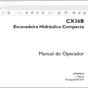 Case CX36B Escavadeira Hidráulica Compacta Manual do Operador(47769019)- PDF DOWNLOAD (Portuguese)